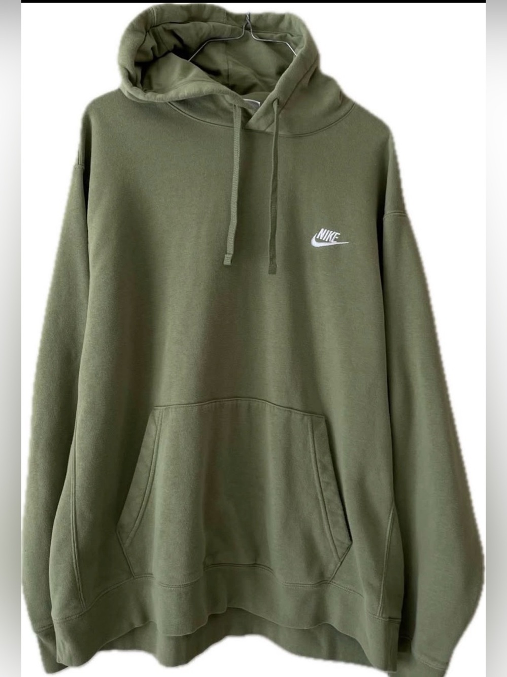 Nike Men's XXL cotton Hoodie in a greenish-gray or olive color.